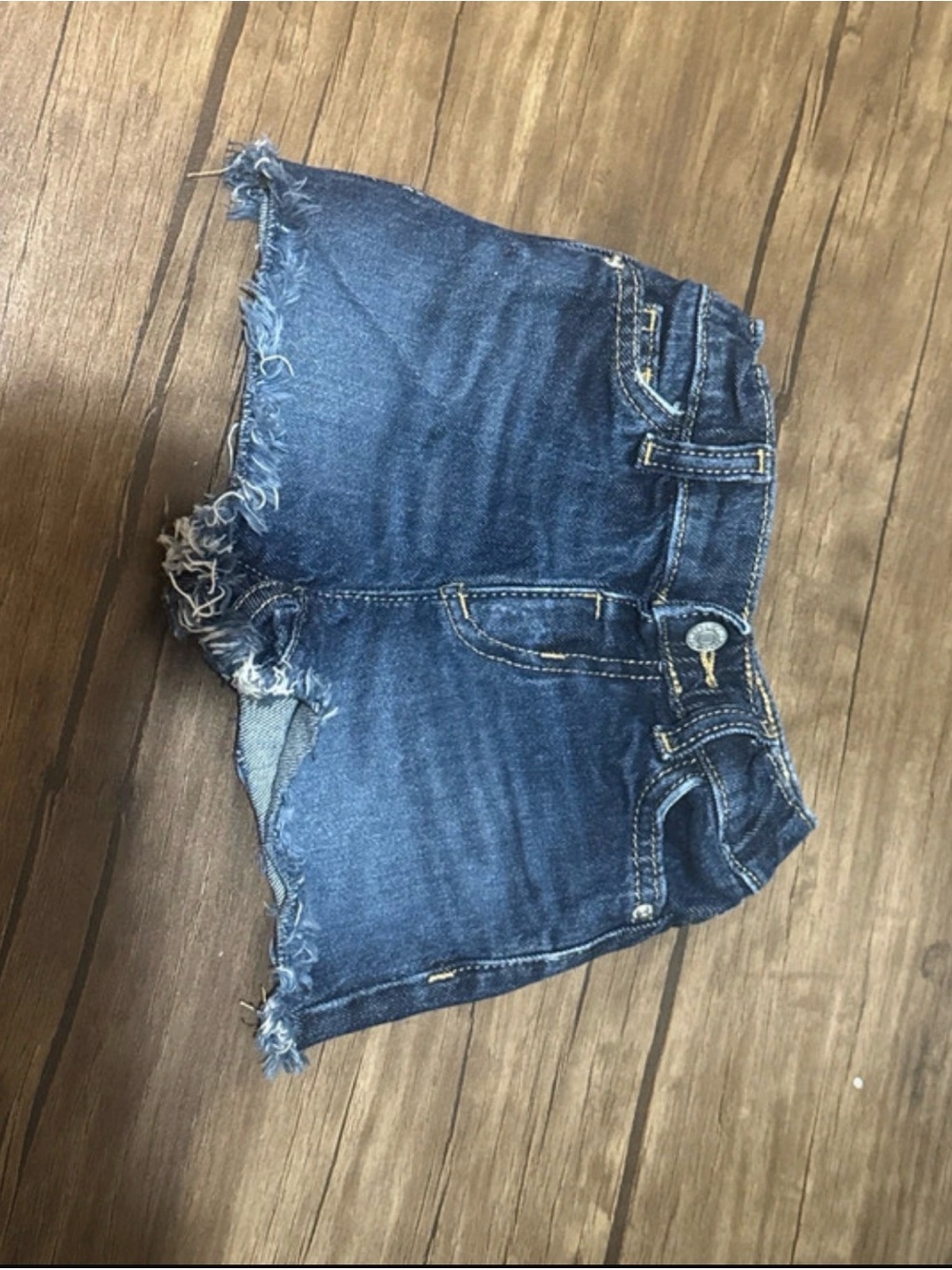 Cat & Jack Dark Blue Frayed Denim Shorts
